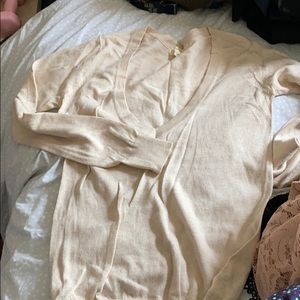 forever21 oatmeal cream vline sweater